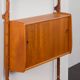 Scandinavian modern wall shelving system Ergo in teak by J. Texmon, Norway, 1960s