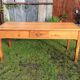 Old farmhouse table with 3 cherry drawers