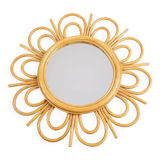 Vintage rattan sun mirror