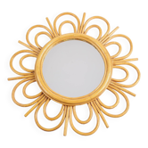Vintage rattan sun mirror