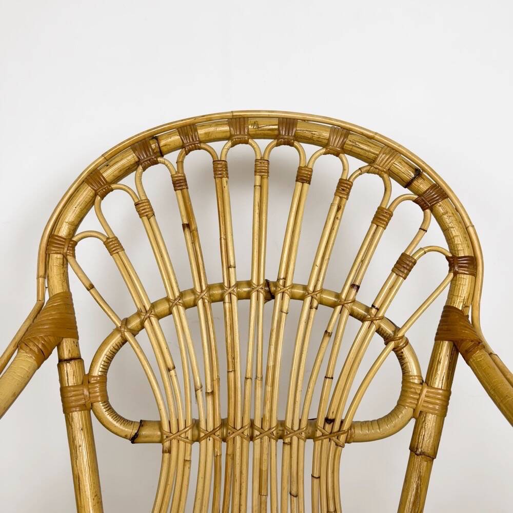 60s adult bamboo and rattan armchair