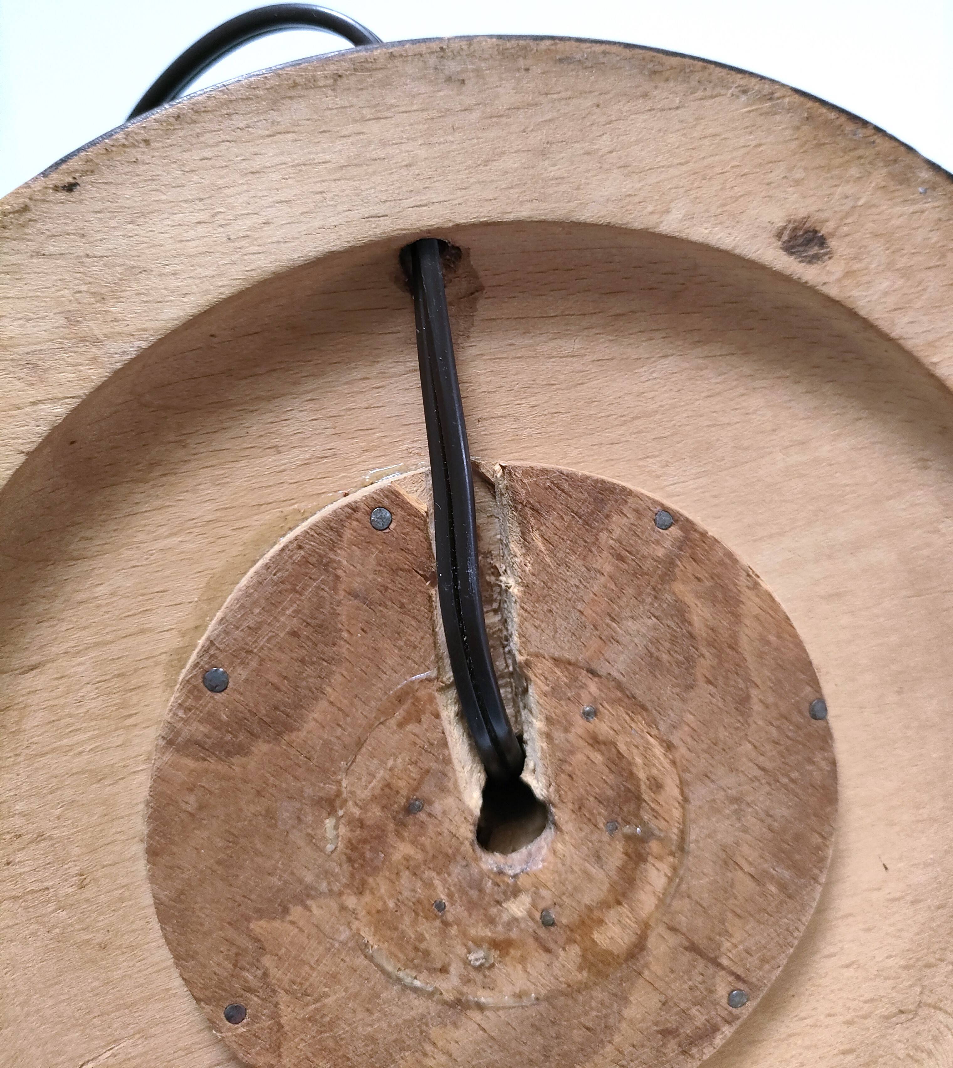 XL turned wooden lamp base H.47 cm 1950s design