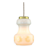 Mid-Century Italian Opaline and Brass Pendant Lamp
