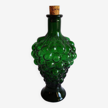 Green vintage grape glass carafe