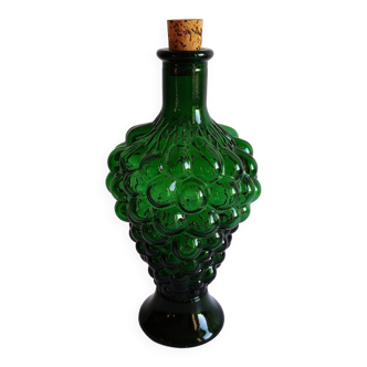 Green vintage grape glass carafe