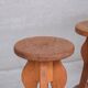Set of 5 Brutalist Oak Mid-Century Belgium Bar Stools