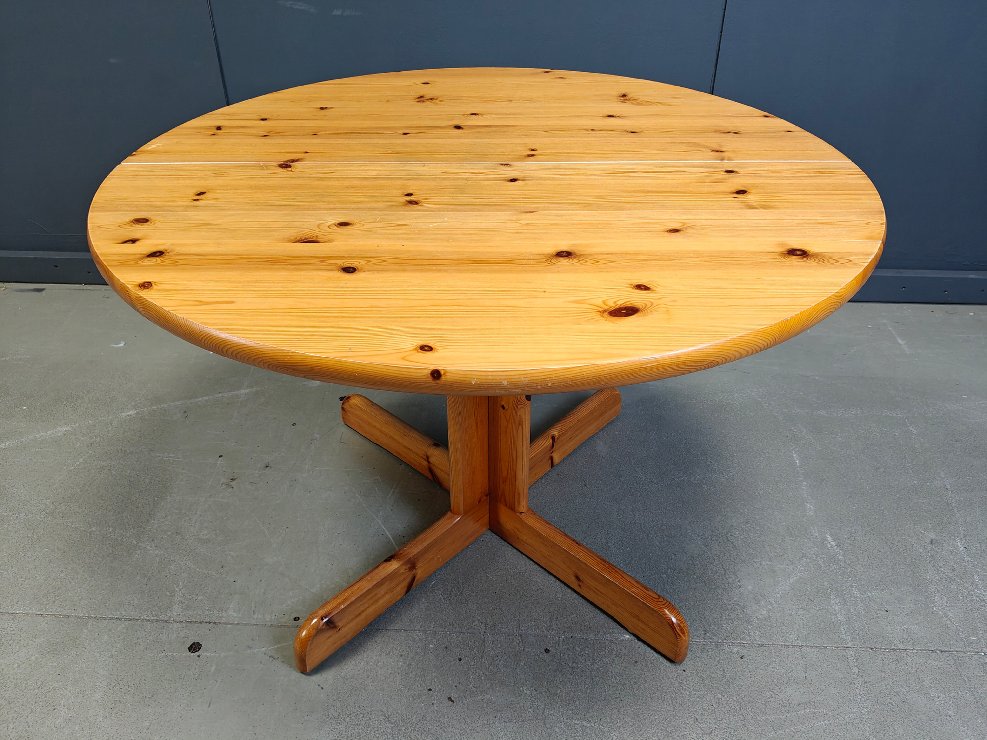 Rainer Daumiller style pine wood dining table, 1970s