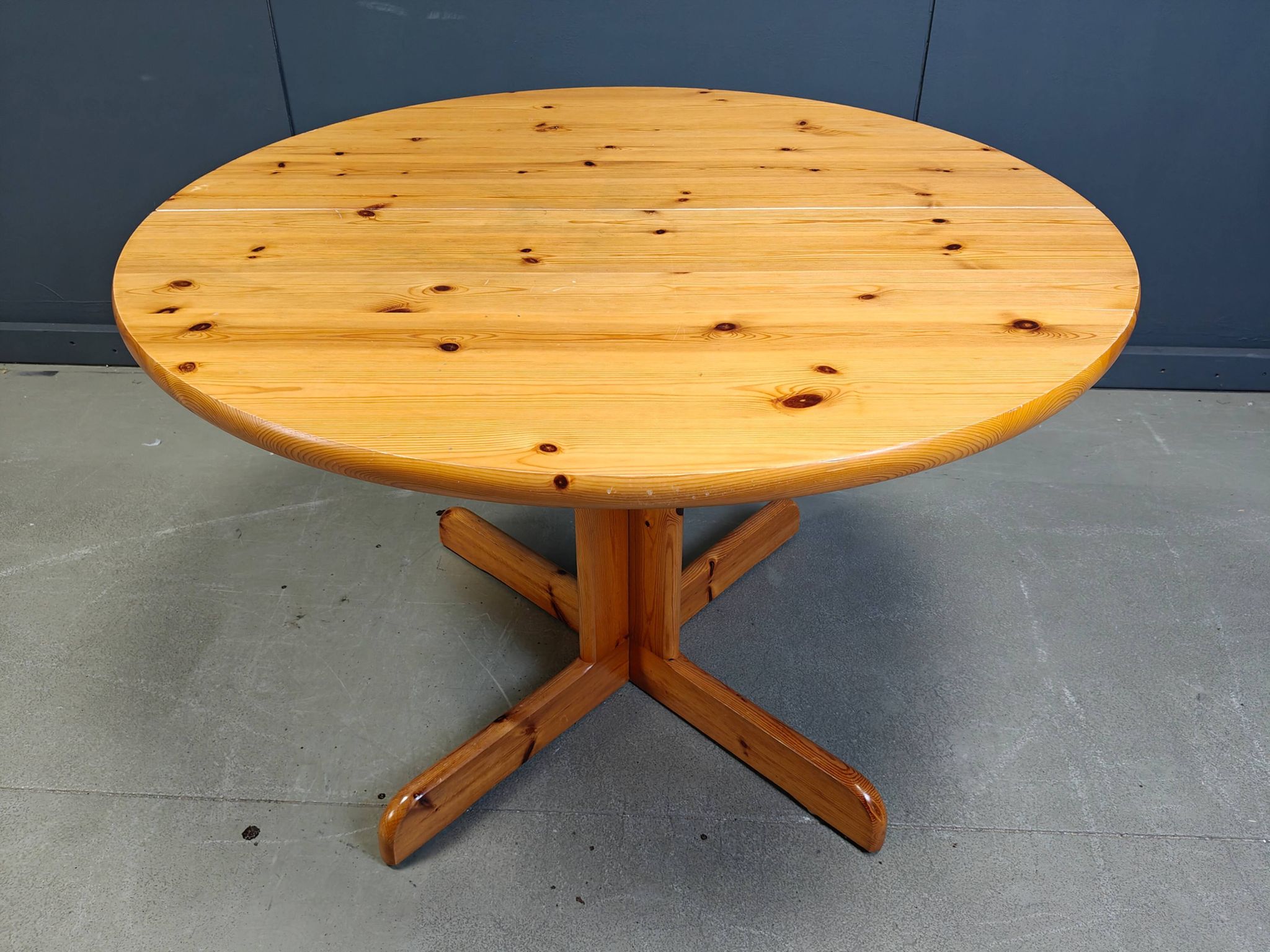 Rainer Daumiller style pine wood dining table, 1970s