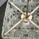 1970s Czech Geometric Pressed Glass and Chrome Cube Pendant Light