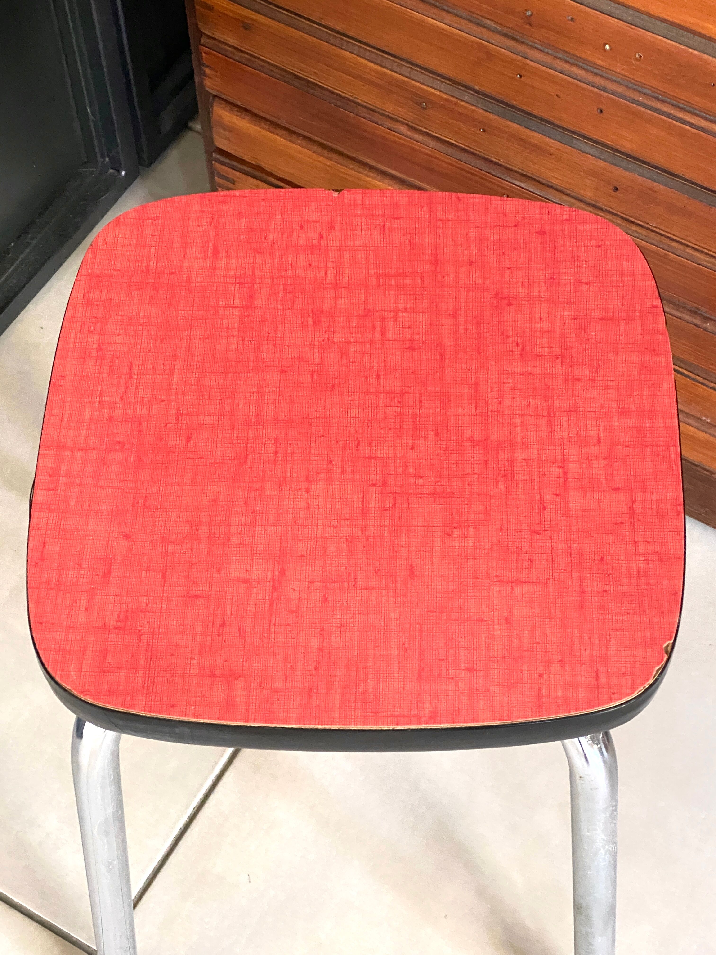 Red formica stool