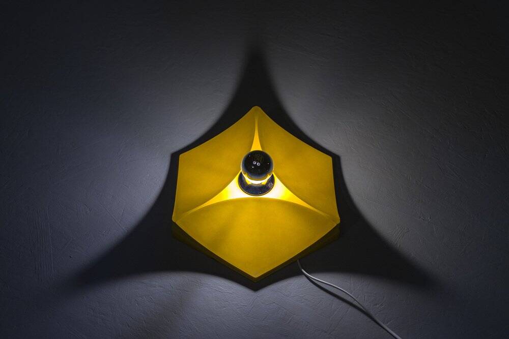 Vintage German hexagon wall lamp from Hoffmeister-Leuchten, 1970s