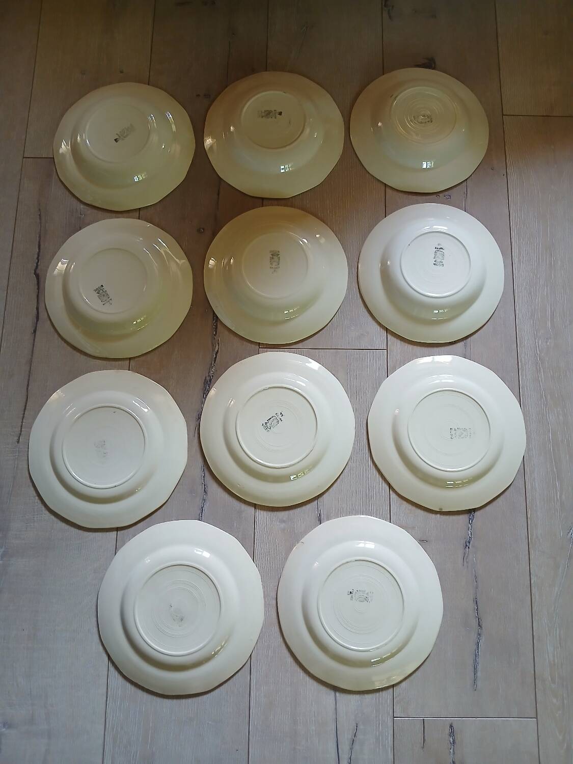 11 old Digoin and Sarreguemines plates