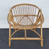 Armchair child wicker shell 70s
