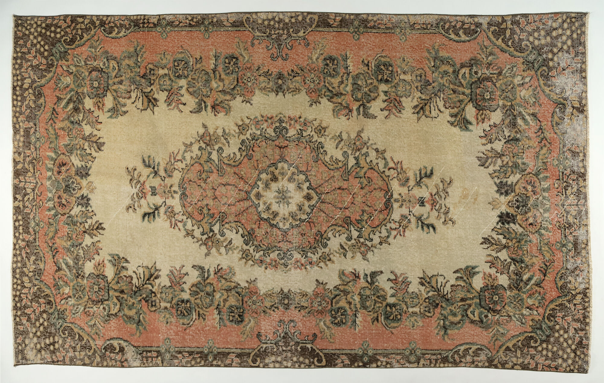 Anatolian handmade vintage rug 295 cm x 172 cm
