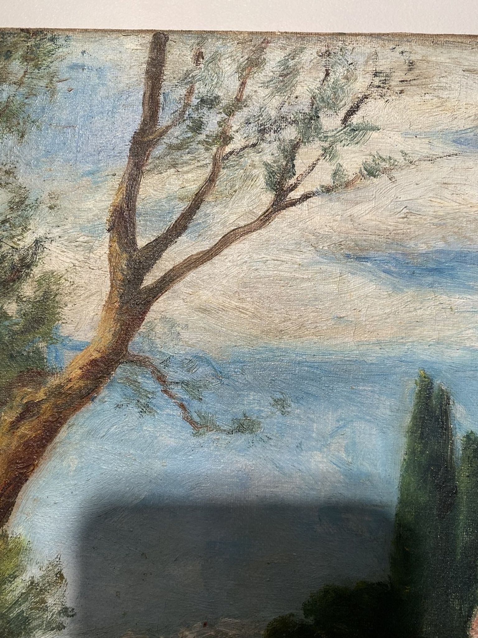Tableau ancien, paysage, signé, début XX siècle