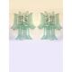 Pair of Italian Contemporary Murano Glass “Selle” Sconces with Green Water