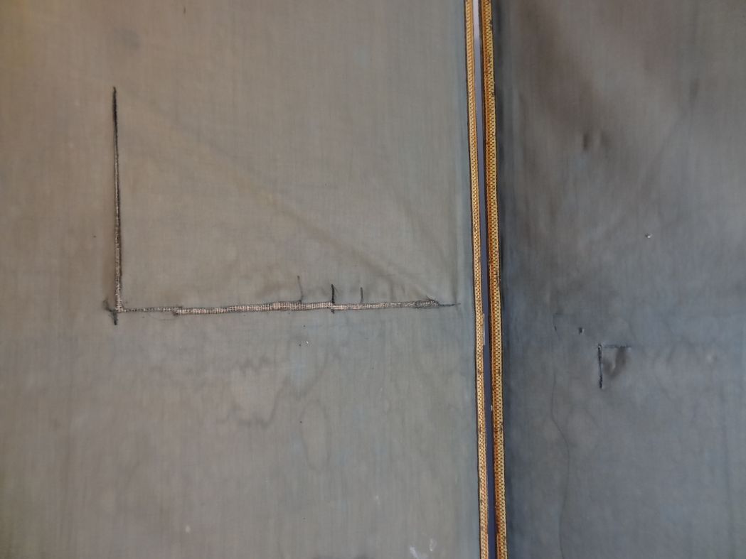 Four-leaf screen with floral decoration oil on canvas 2.40 x 1.69 m
