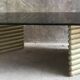 Coffee table smoked glass and wood Flecht workshop, Schütz, made in W Germany