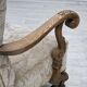 1960s, Danish armchair, beige/brown furniture fabric, carved oak wood.