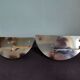 Pair of vintage chromed metal half-moon wall lamp