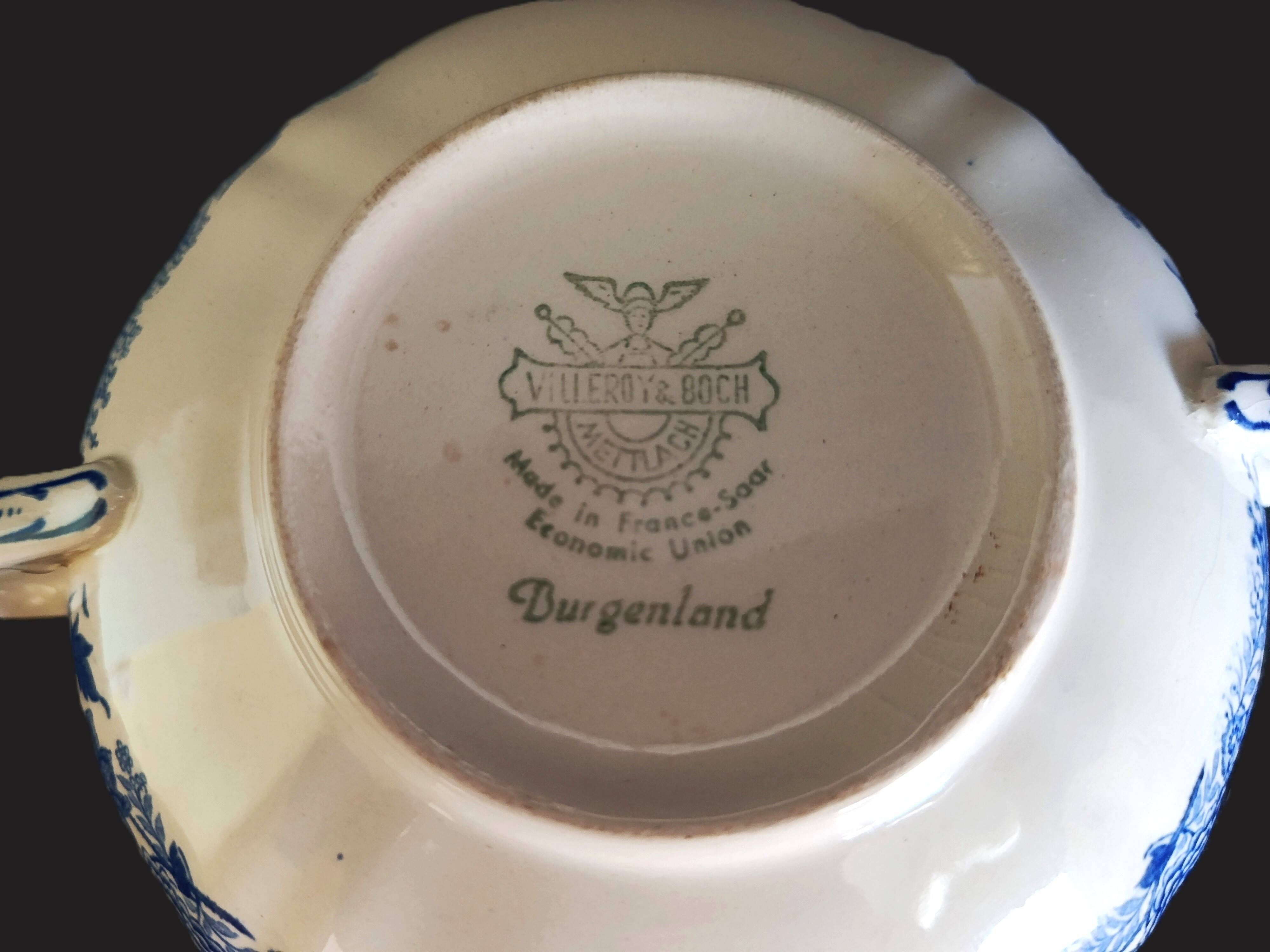 Set of 6 ceramic soup bowls by Villeroy & Boch, Burgenland model.