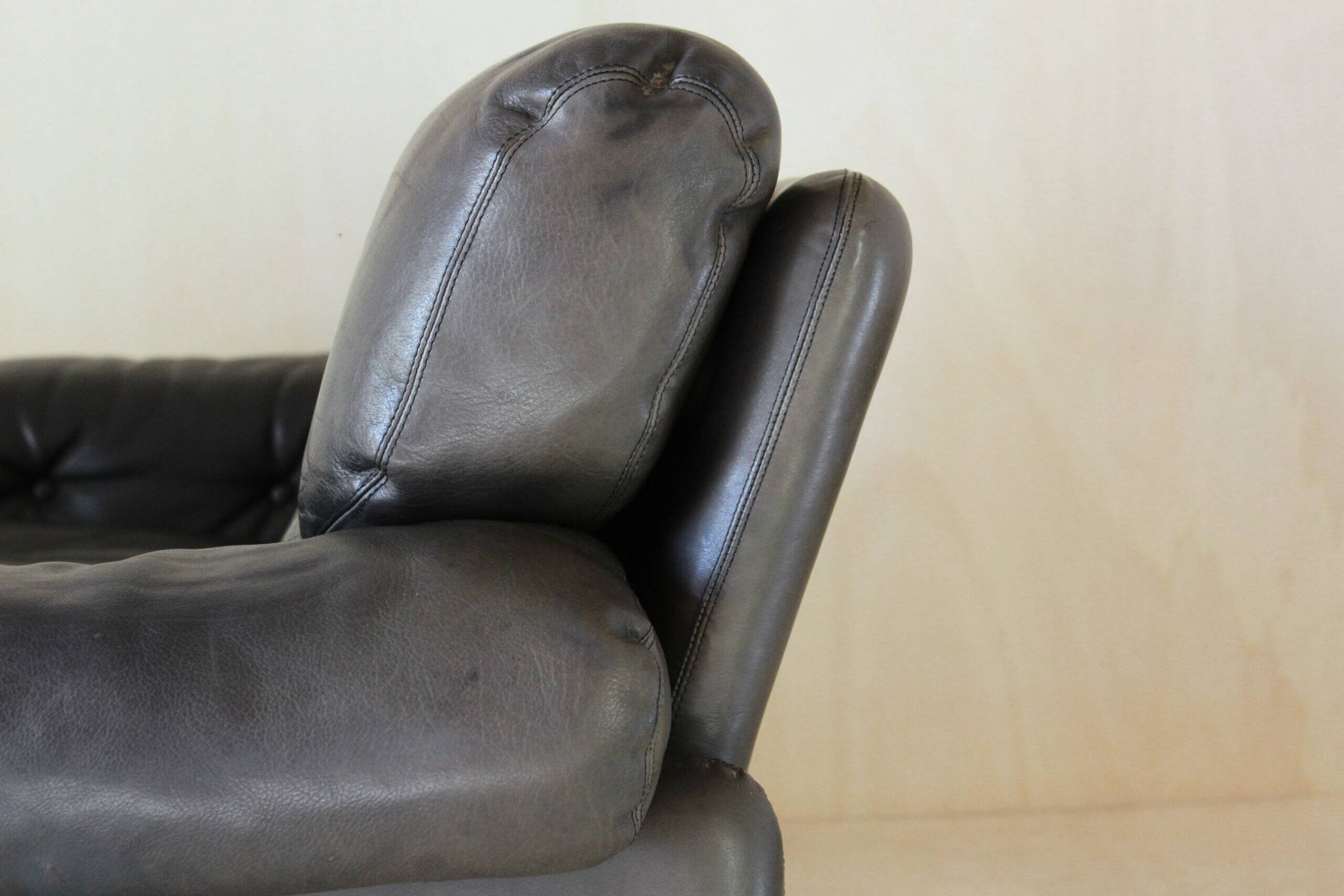 Coronado Brown Leather Sofa, Afra & Tobia Scarpa for B&B Italia