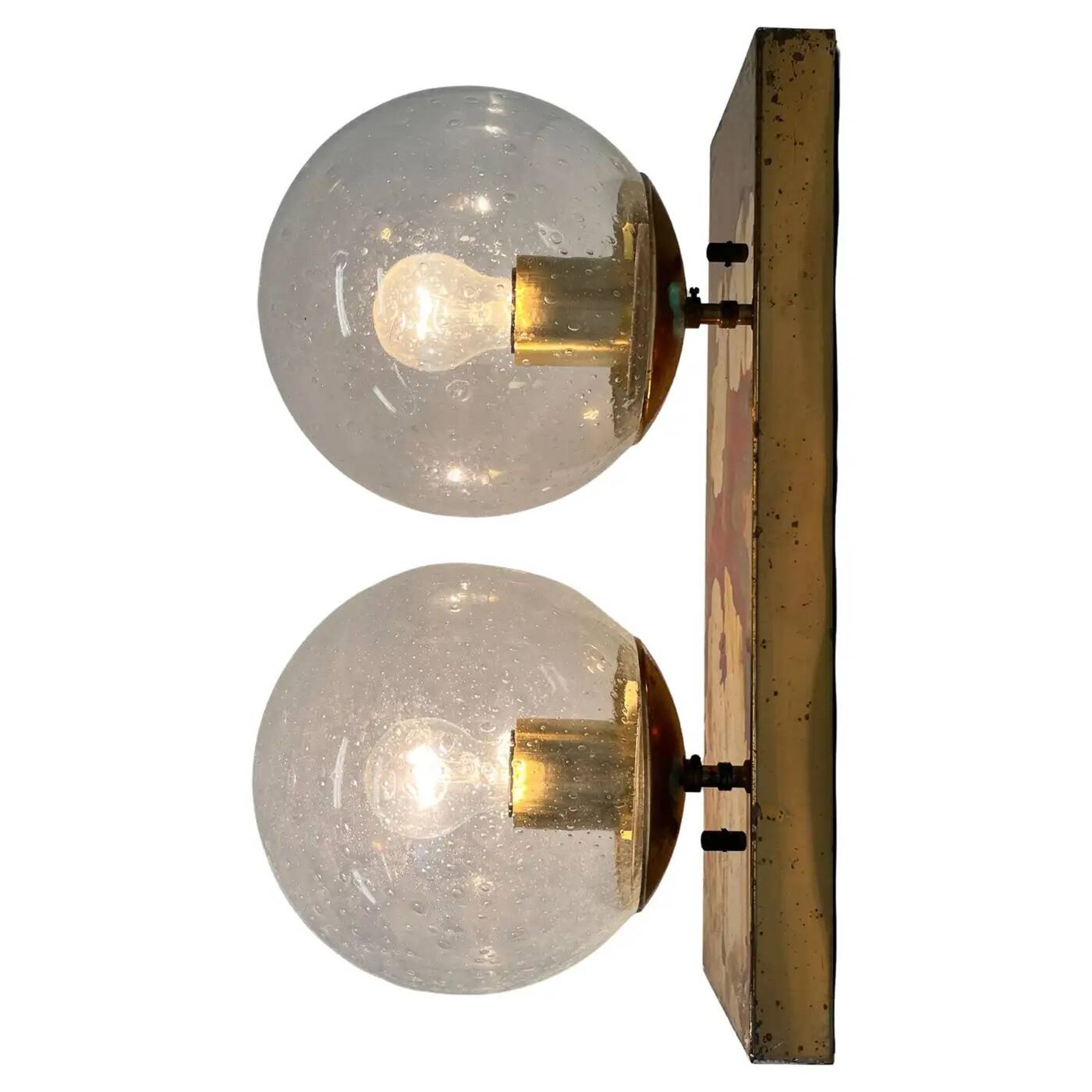 Midcentury brass wall or ceiling lamp by Kamenicky Senov, 1970s