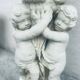 Statues jardinières 3 anges enfant coupe de décoration en pierre