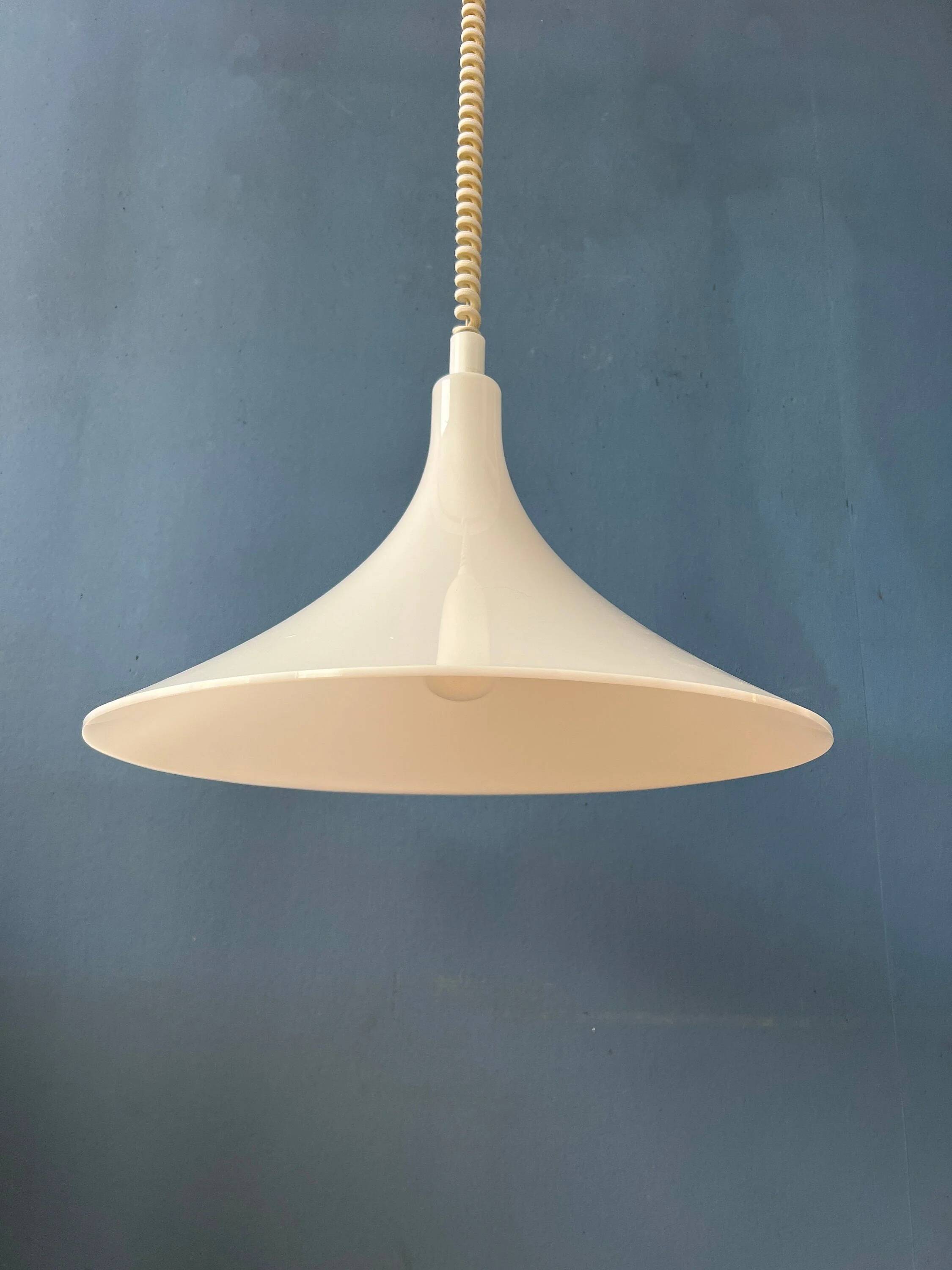 White Space Age Suspension "Witch Hat" Mid-Century