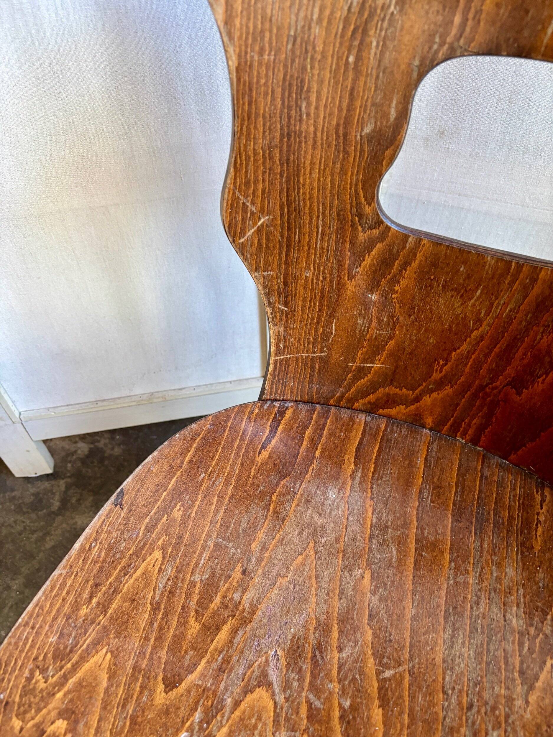 Baumann chair model "Gentiane" in dark wood