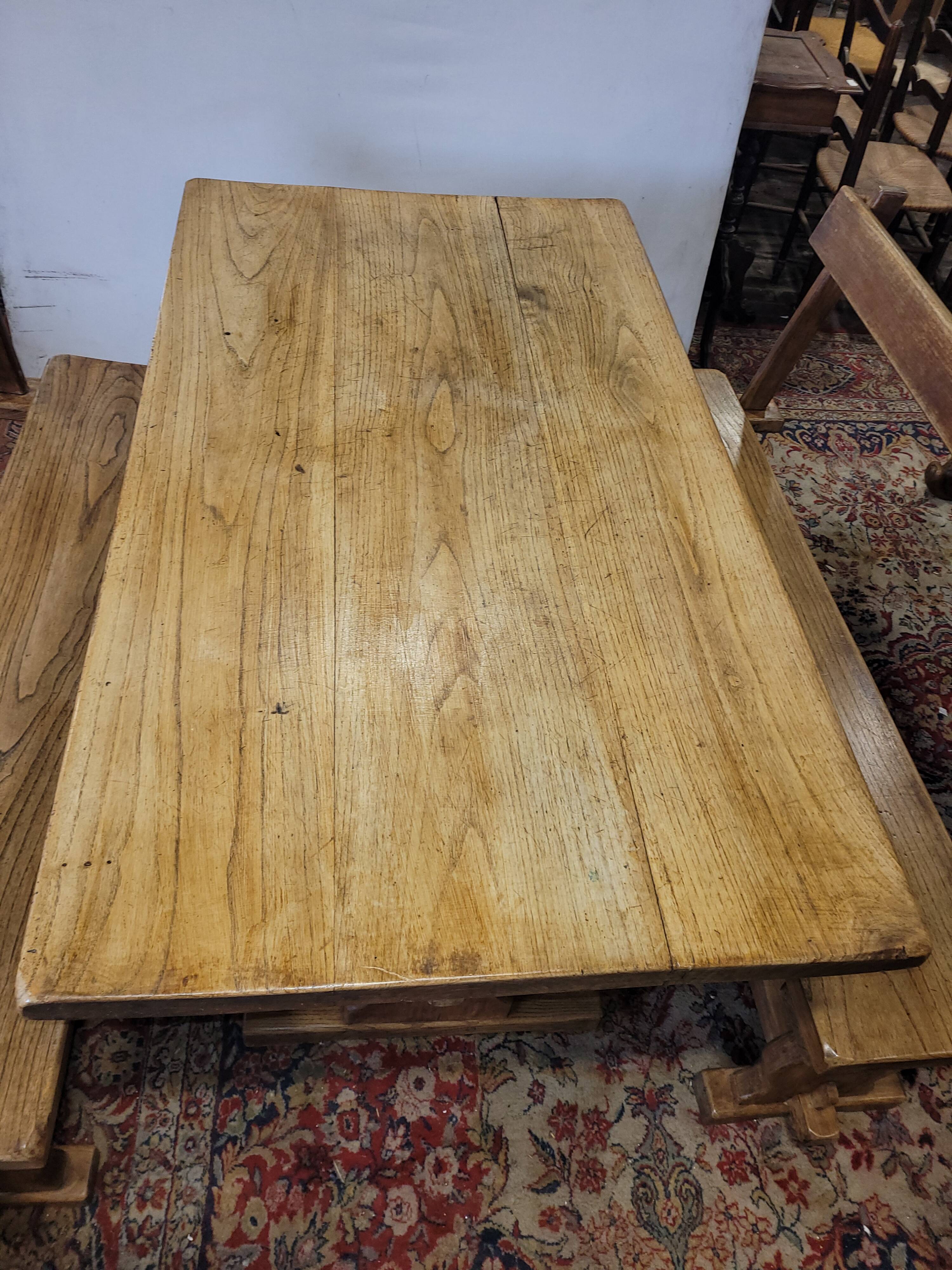 Farm table with benches