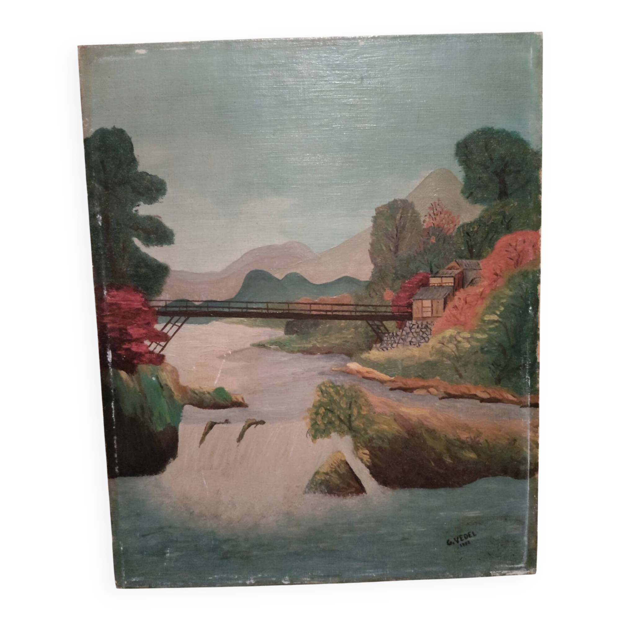Oil on canvas board signed G. Vedel, 1958