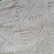 vintage crochet plaid blanket 208 193 ecru color