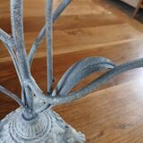 Antique chandelier in cast iron/metal and porcelain