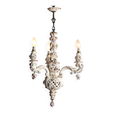 Ceramic lustre with floral motifs - Italy 20th century