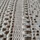 White cotton bedspread, Old crochet bed throw with flower patterns