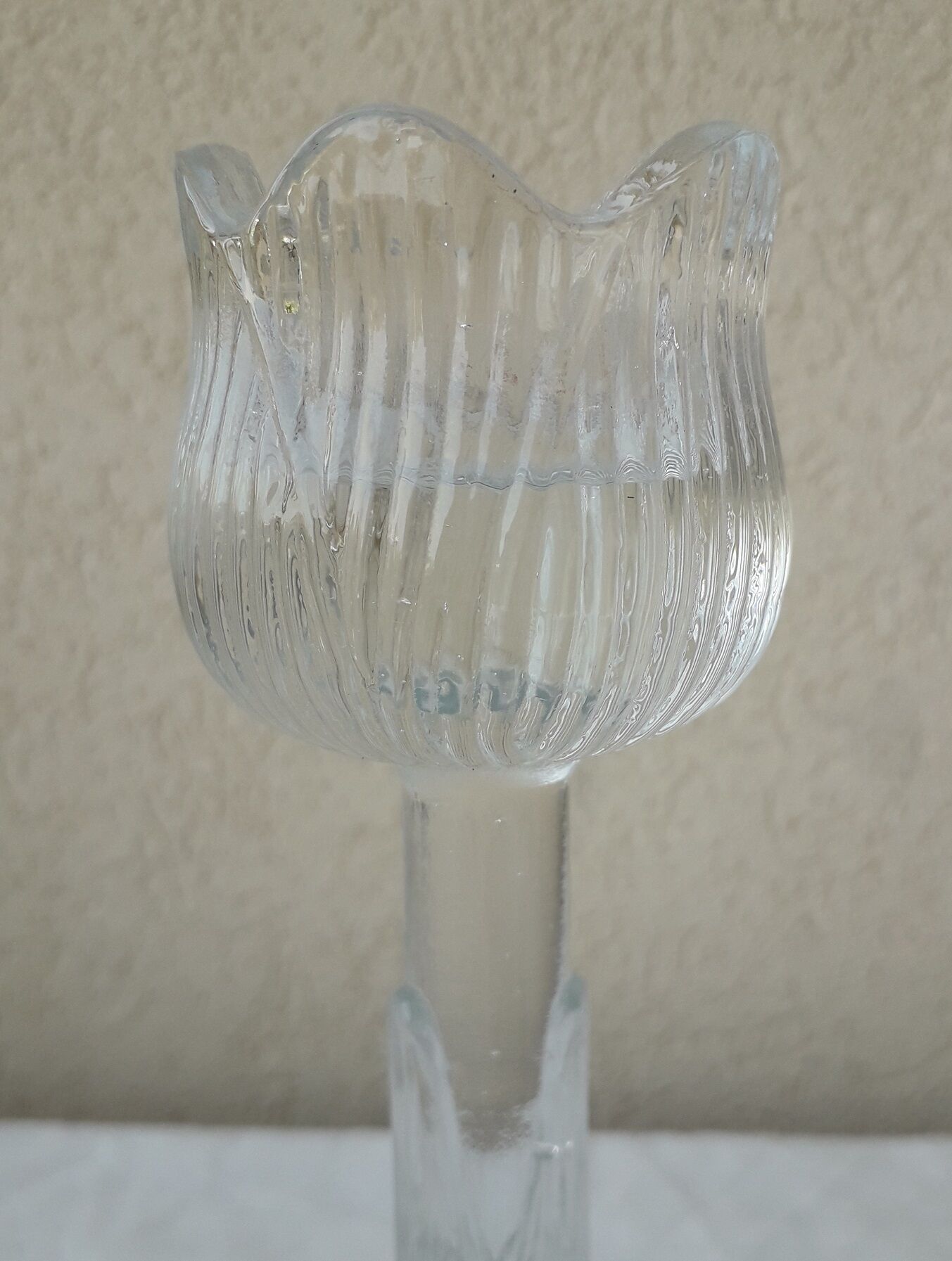 Pair of glass candlesticks