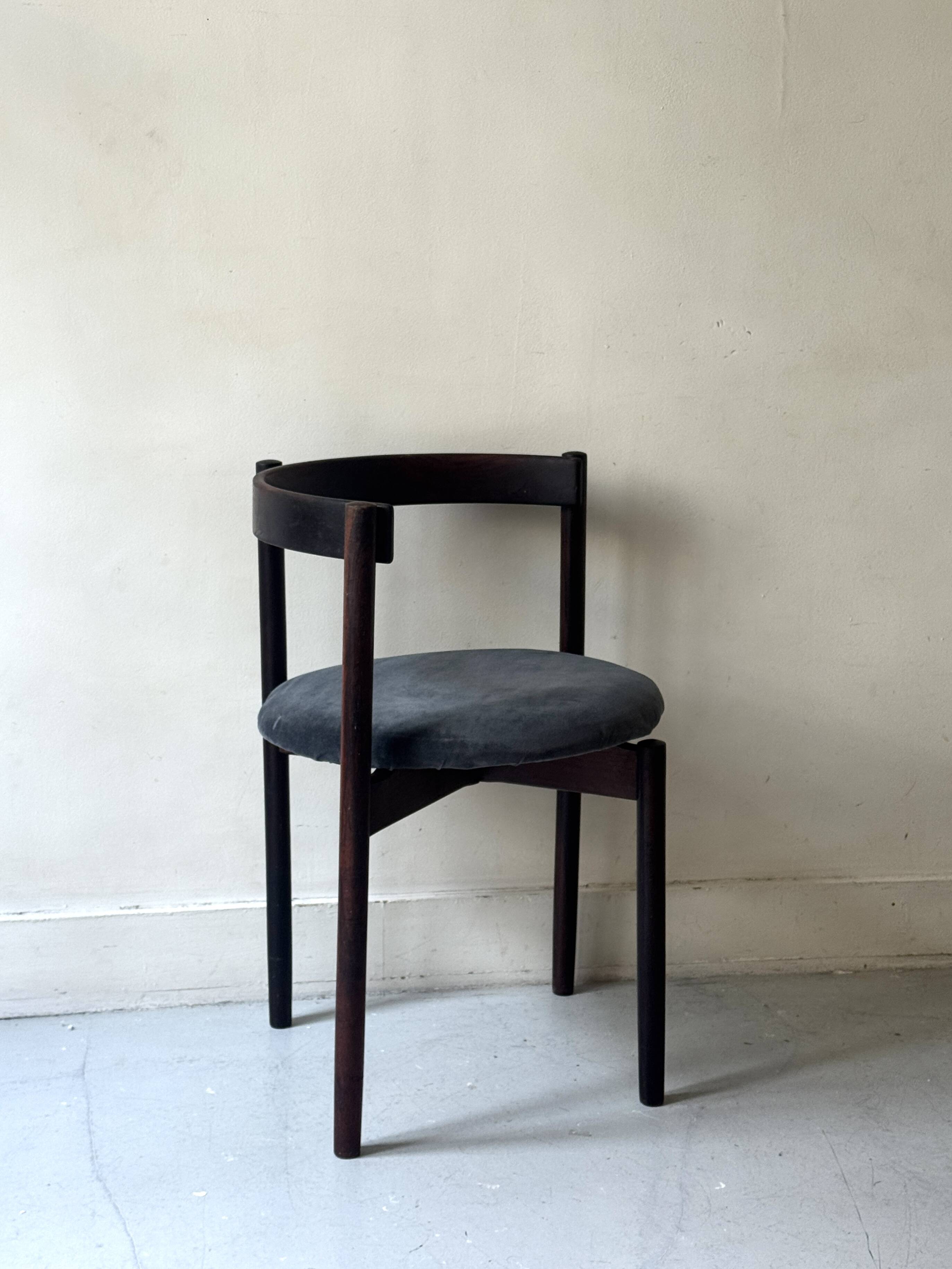 Round chair in rosewood by Hugo Frandsen for Børge M.S., Denmark 1970