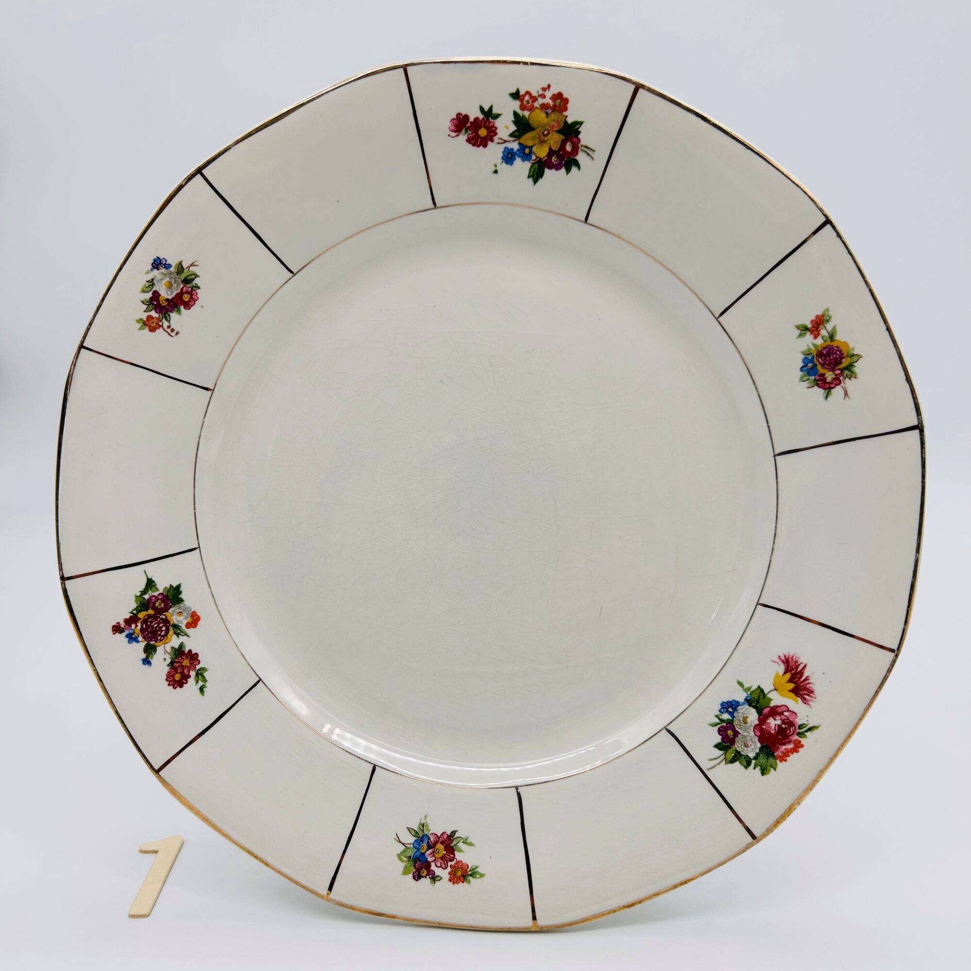 Set of 6 flat plates, Digoin & Sarreguemines. Prado model.
