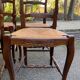 6 chaises Louis XV en bois massif chêne foncé et paille sculptures coqu