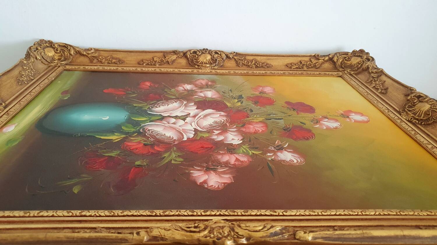 Large painting "bouquets of roses" - signed oil on canvas