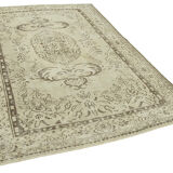 Tapis beige oriental ancien fait à la main 186 cm x 265 cm