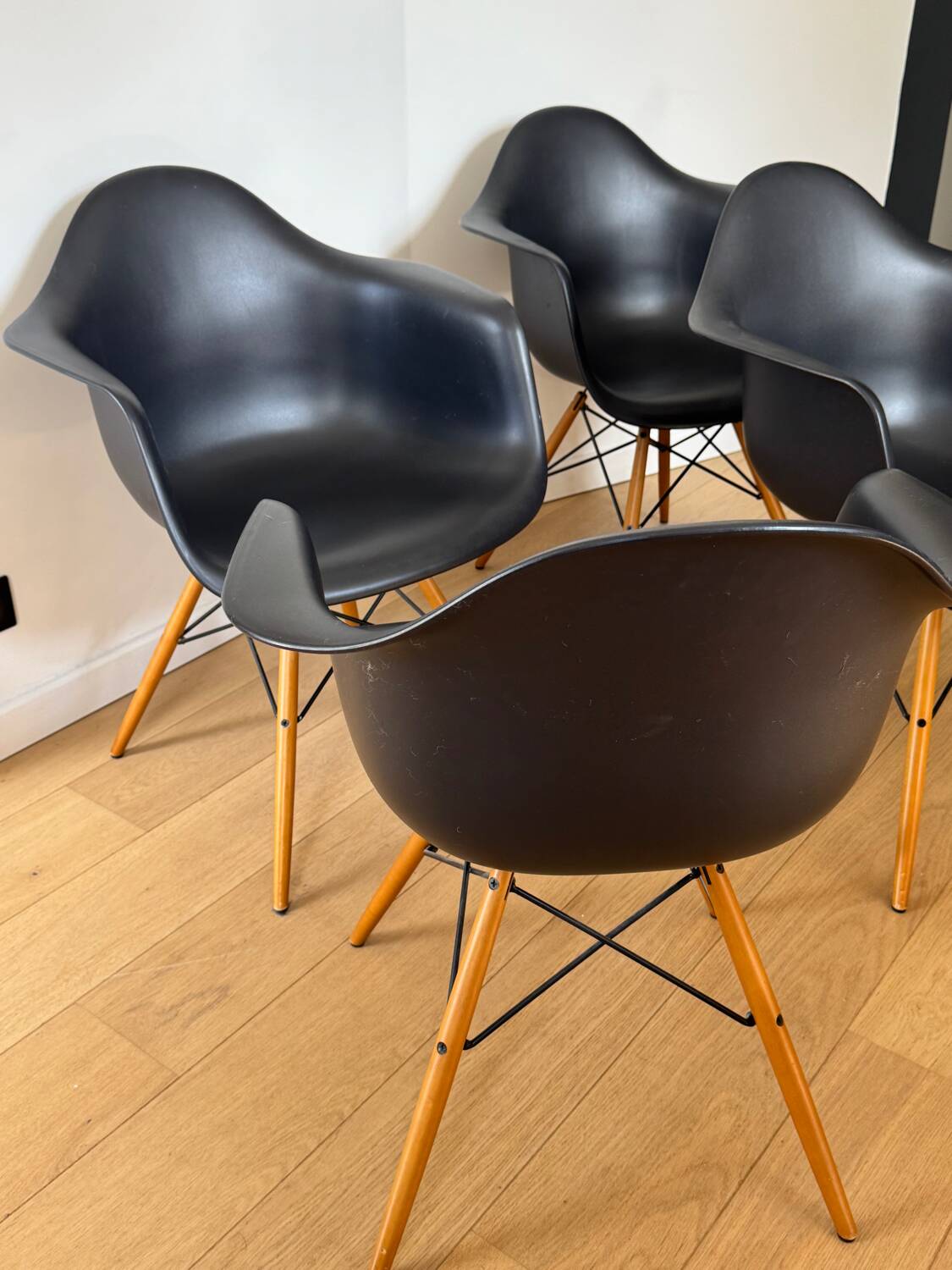 Eames plastic armchairs