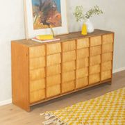 Vintage chest of drawers with thirty drawers, ash wood, 1950s