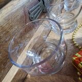 4 petits verres à liqueur forme boule gravé" épi de blé "