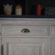 Low sideboard with 2 doors, white patina, 1960s