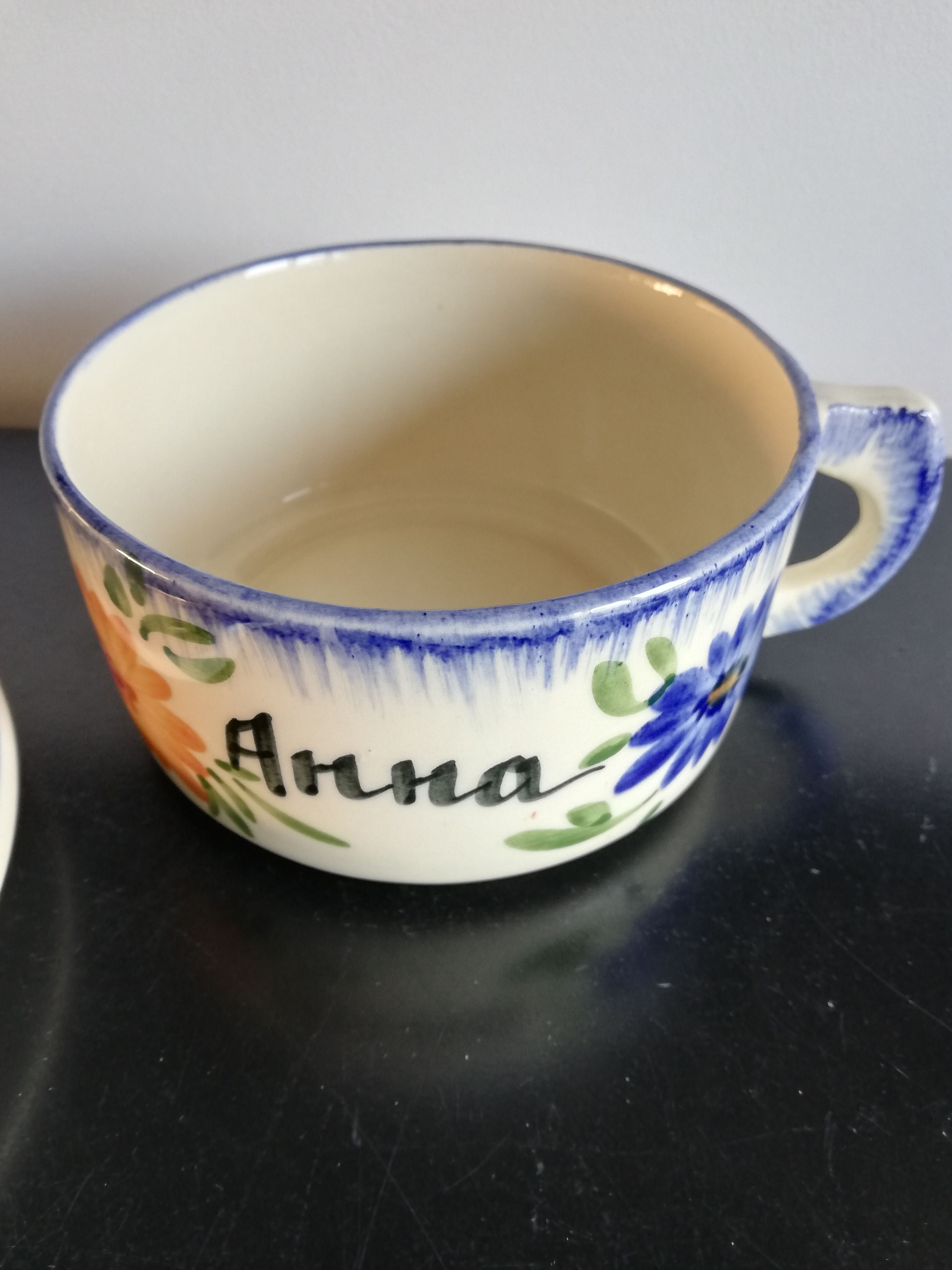 Bowl and plate in Pozzi earthenware