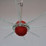 Lustre vintage design italien en verre coloré 8 branches