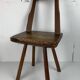 Artisanaal antique hand crafted brutalist farm house side chair, Dutch