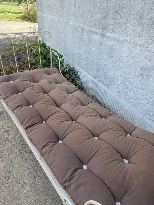 Wrought iron bed, bench